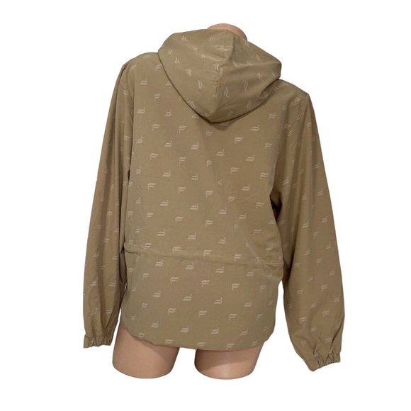 Fabletics Women’s MEDIUM Rosa Woven Long Sleeve Logo Hooded Half Zip Jacke - Picture 6 of 9